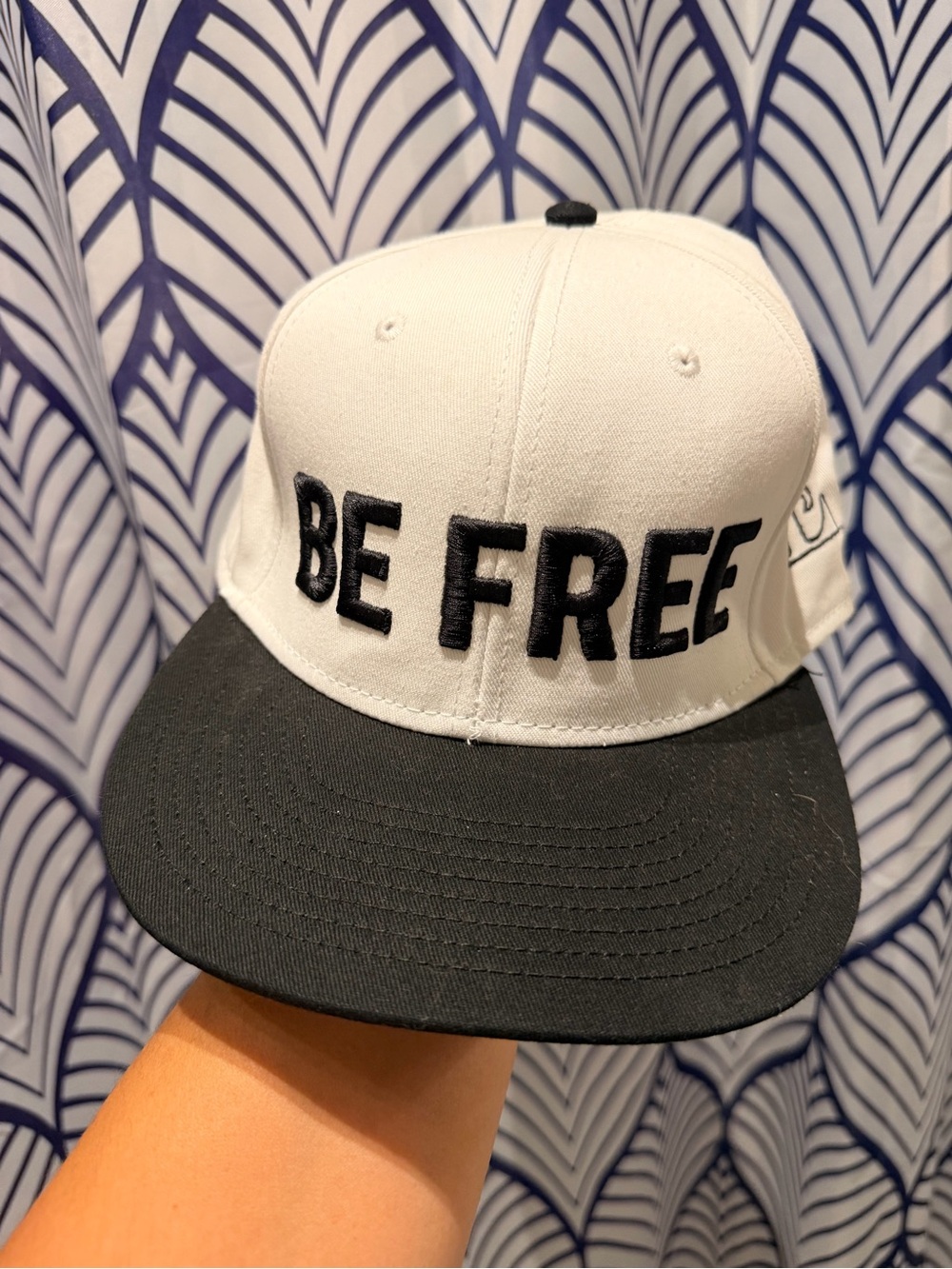 BE FREE Two-Tone Snapback Hat - White & Black